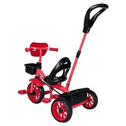 Babyhug Disney Mickey Kids Tricycle with Parental Push Handle- Red & Black| Antislip Pedals| Puncture Proof Wheels| Easy Assembling| Foldable Footrest| Toy for 2 to 5 year| Gifting Option