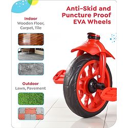 Babyhug Disney Mickey Kids Tricycle with Parental Push Handle- Red & Black| Antislip Pedals| Puncture Proof Wheels| Easy Assembling| Foldable Footrest| Toy for 2 to 5 year| Gifting Option