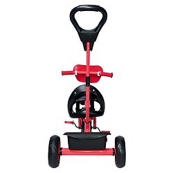 Babyhug Disney Mickey Kids Tricycle with Parental Push Handle- Red & Black| Antislip Pedals| Puncture Proof Wheels| Easy Assembling| Foldable Footrest| Toy for 2 to 5 year| Gifting Option
