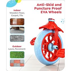Babyhug Disney Mickey Kids Tricycle with Parental Push Handle- Red & Black| Antislip Pedals| Puncture Proof Wheels| Easy Assembling| Foldable Footrest| Toy for 2 to 5 year| Gifting Option