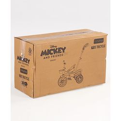 Babyhug Disney Mickey Kids Tricycle with Parental Push Handle- Red & Black| Antislip Pedals| Puncture Proof Wheels| Easy Assembling| Foldable Footrest| Toy for 2 to 5 year| Gifting Option
