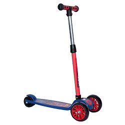 Babyhug Marvel Spider Man Kids 3 Wheel Scooter with Attractive Led Wheels|Compact Fold| Lean-to-Steer| Gifting Option| Physical Activity - Red & Blue