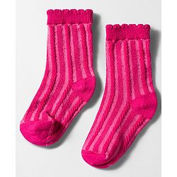 Cute Walk by Babyhug Knit Ankle Length Anti Bacterial Socks with Cable Knit Design Pack of 3 - Dark Pink White & Pink