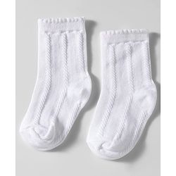 Cute Walk by Babyhug Knit Ankle Length Anti Bacterial Socks with Cable Knit Design Pack of 3 - Dark Pink White & Pink
