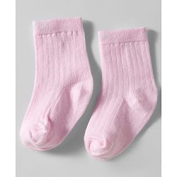 Cute Walk by Babyhug Knit Ankle Length Solid Color Anti Bacterial Socks Pack of 3 - Pink