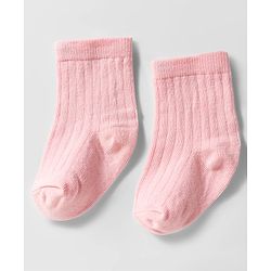 Cute Walk by Babyhug Knit Ankle Length Solid Color Anti Bacterial Socks Pack of 3 - Pink
