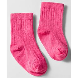 Cute Walk by Babyhug Knit Ankle Length Solid Color Anti Bacterial Socks Pack of 3 - Pink