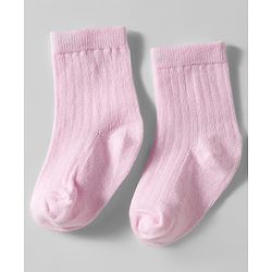 Cute Walk by Babyhug Knit Ankle Length Solid Color Anti Bacterial Socks Pack of 3 - Pink