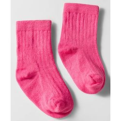 Cute Walk by Babyhug Knit Ankle Length Solid Color Anti Bacterial Socks Pack of 3 - Pink
