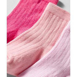 Cute Walk by Babyhug Knit Ankle Length Solid Color Anti Bacterial Socks Pack of 3 - Pink