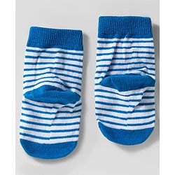 Cute Walk by Babyhug Knit Ankle Length Anti Bacterial Socks with Polka Dot Design & Stripes Pack of 3 - Pink Blue & Yellow