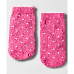 Cute Walk by Babyhug Knit Ankle Length Anti Bacterial Socks with Polka Dot Design & Stripes Pack of 3 - Pink Blue & Yellow