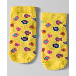 Cute Walk by Babyhug Knit Ankle Length Anti Bacterial Socks with Polka Dot Design & Stripes Pack of 3 - Pink Blue & Yellow