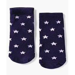 Cute Walk by Babyhug Knit Ankle Length Anti Bacterial Socks with Bear & Star Design Pack of 3 - Brown Navy Blue & Red