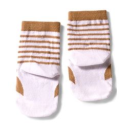 Cute Walk by Babyhug Knit Ankle Length Anti Bacterial Socks with Lion & Tiger Design Pack of 3 -  Brown & Orange