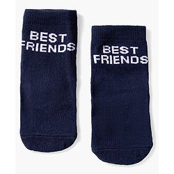Cute Walk by Babyhug Knit Ankle Length Anti Bacterial Socks with Text & Bear Design Pack of 3 - Brown & Blue