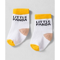 Cute Walk by Babyhug Knit Ankle Length Anti-bacterial Socks with Stripes Animal Print Pack of 3 - White