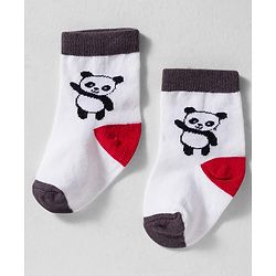 Cute Walk by Babyhug Knit Ankle Length Anti-bacterial Socks with Stripes Animal Print Pack of 3 - White