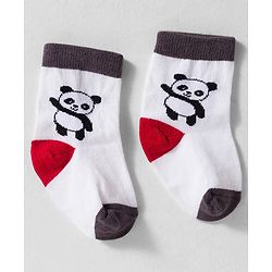 Cute Walk by Babyhug Knit Ankle Length Anti-bacterial Socks with Stripes Animal Print Pack of 3 - White