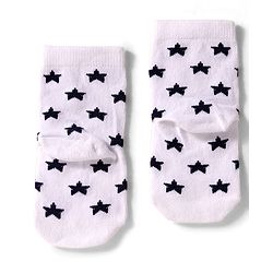 Cute Walk by Babyhug Knit Ankle Length Anti Bacterial Socks with Star & Stripe Design Pack of 3 -Navy Blue white & Red