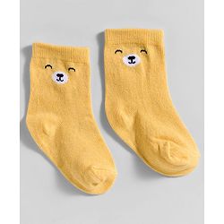 Cute Walk by Babyhug Knit Ankle Length Anti-Bacterial Socks with Stripes & Text Design Pack of 3 - Blue White & Mustered