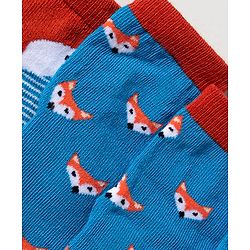 Cute Walk by Babyhug Knit Ankle Length Anti-Bacterial Socks with Animal Design Pack of 3 - Blue