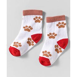 Cute Walk by Babyhug Knit Ankle Length Anti-Bacterial Socks with Stripes & Animal Design Pack of 3 - White & Navy Blue