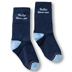 Cute Walk by Babyhug Knit Ankle Length Anti Bacterial Socks With Text Design Pack Of 3 - Navy Blue Aqua & White