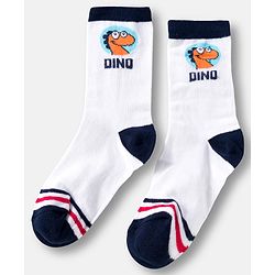 Cute Walk by Babyhug Knit Ankle Length Anti Bacterial Socks With Text Design Pack Of 3 - Navy Blue Aqua & White