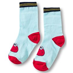 Cute Walk by Babyhug Knit Ankle Length Anti Bacterial Socks With Text Design Pack Of 3 - Navy Blue Aqua & White