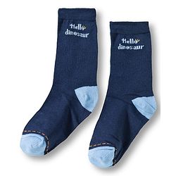 Cute Walk by Babyhug Knit Ankle Length Anti Bacterial Socks With Text Design Pack Of 3 - Navy Blue Aqua & White