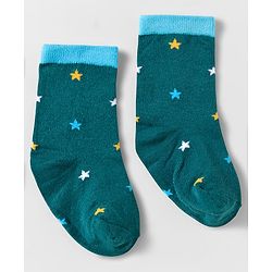 Cute Walk by Babyhug Knit Ankle Length Anti Bacterial Socks With Text Design Pack Of 3 - Navy Blue & White