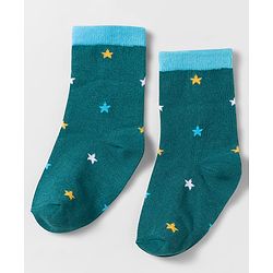 Cute Walk by Babyhug Knit Ankle Length Anti Bacterial Socks With Text Design Pack Of 3 - Navy Blue & White