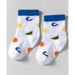 Cute Walk by Babyhug Knit Ankle Length Anti Bacterial Socks With Stripes Design Pack Of 3 - Orange & White
