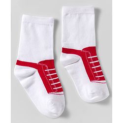 Cute Walk by Babyhug Knit Ankle Length Anti Bacterial Socks With Shoe Design Pack of 3 - Multicolor