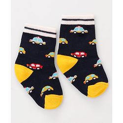Cute Walk by Babyhug Knit Ankle Length Anti Bacterial Socks With Dino Design Pack of 3 - Multicolor