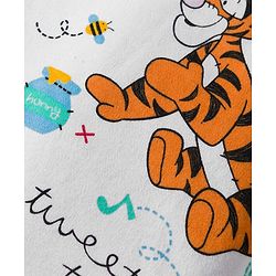 Babyhug Disney Interlock Knit Half Sleeves Onesie & Diaper Legging With Pony Cap Set  Winnie the Pooh Print- White