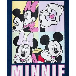Babyhug Disney Single Jersey Knit Full Sleeves Night Suit With Minnie Mouse & Friends Graphics - Navy Blue