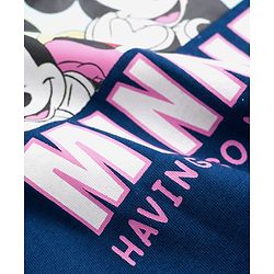 Babyhug Disney Single Jersey Knit Full Sleeves Night Suit With Minnie Mouse & Friends Graphics - Navy Blue