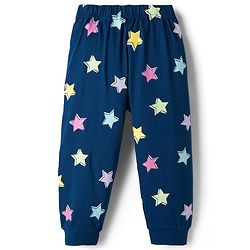 Babyhug Disney Single Jersey Knit Full Sleeves Night Suit With Minnie Mouse & Friends Graphics - Navy Blue