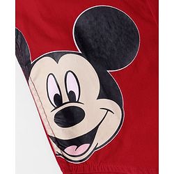 Babyhug Disney Poplin Woven Half Sleeves Printed Shirt with Front and Back Mickey Mouse Graphic - Red