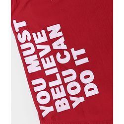 Babyhug Disney Poplin Woven Half Sleeves Printed Shirt with Front and Back Mickey Mouse Graphic - Red