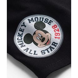 Babyhug Disney Poplin Woven Half Sleeves Shirt With Mickey Mouse Print - Black