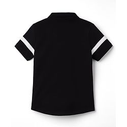 Babyhug Disney Poplin Woven Half Sleeves Shirt With Mickey Mouse Print - Black