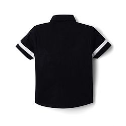 Babyhug Disney Poplin Woven Half Sleeves Shirt With Mickey Mouse Print - Black