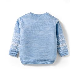 Babyhug Knitted Full Sleeves Sweater Set With Cable Knit Design - Light Blue