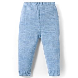 Babyhug Knitted Full Sleeves Sweater Set With Cable Knit Design - Light Blue