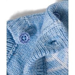 Babyhug Knitted Full Sleeves Sweater Set With Cable Knit Design - Light Blue