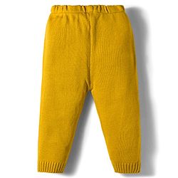 Babyhug Knit Full Sleeves Pullover Sweater Set With Aztec Design - Mustard