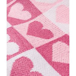 Babyhug Knitted Full Sleeves Sweater Set With Heart Design - Pink